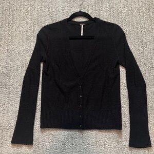 Free People Cashmere Blend Black Cardigan size XS